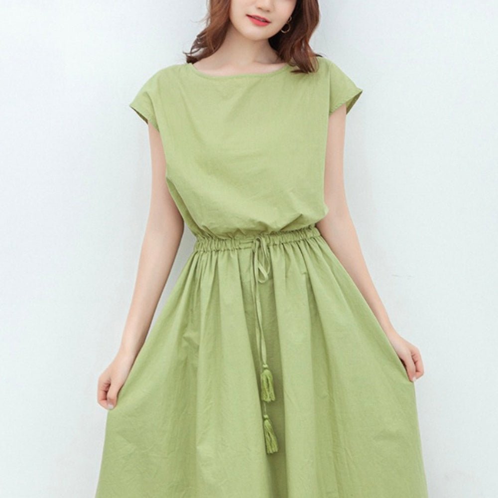 ウェストギャザースクエアネックワンピース｜オフィスカジュアル レディース 通販【ミレジェネ】