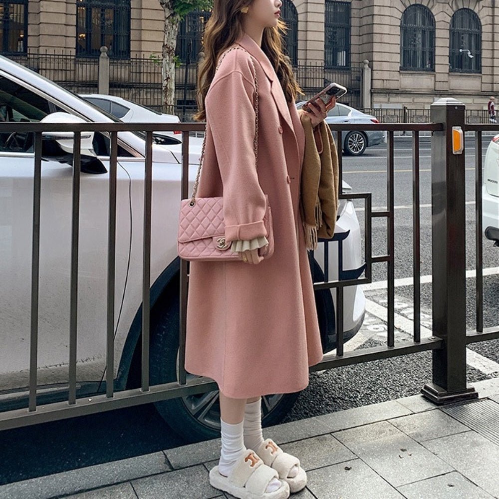 ★美品★ クレージュ courreges ロングコート オレンジピンク Mサイズ 切り替えデザイン トレンチコート ピンク - 古着屋グレープフルーツ