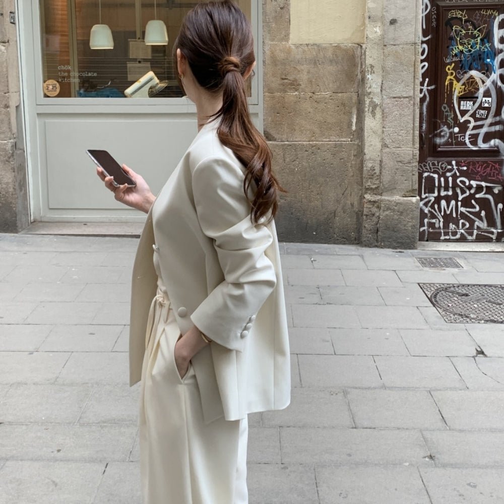 シンプルＶネックジャケット｜オフィスカジュアル レディース 通販【ミレジェネ】