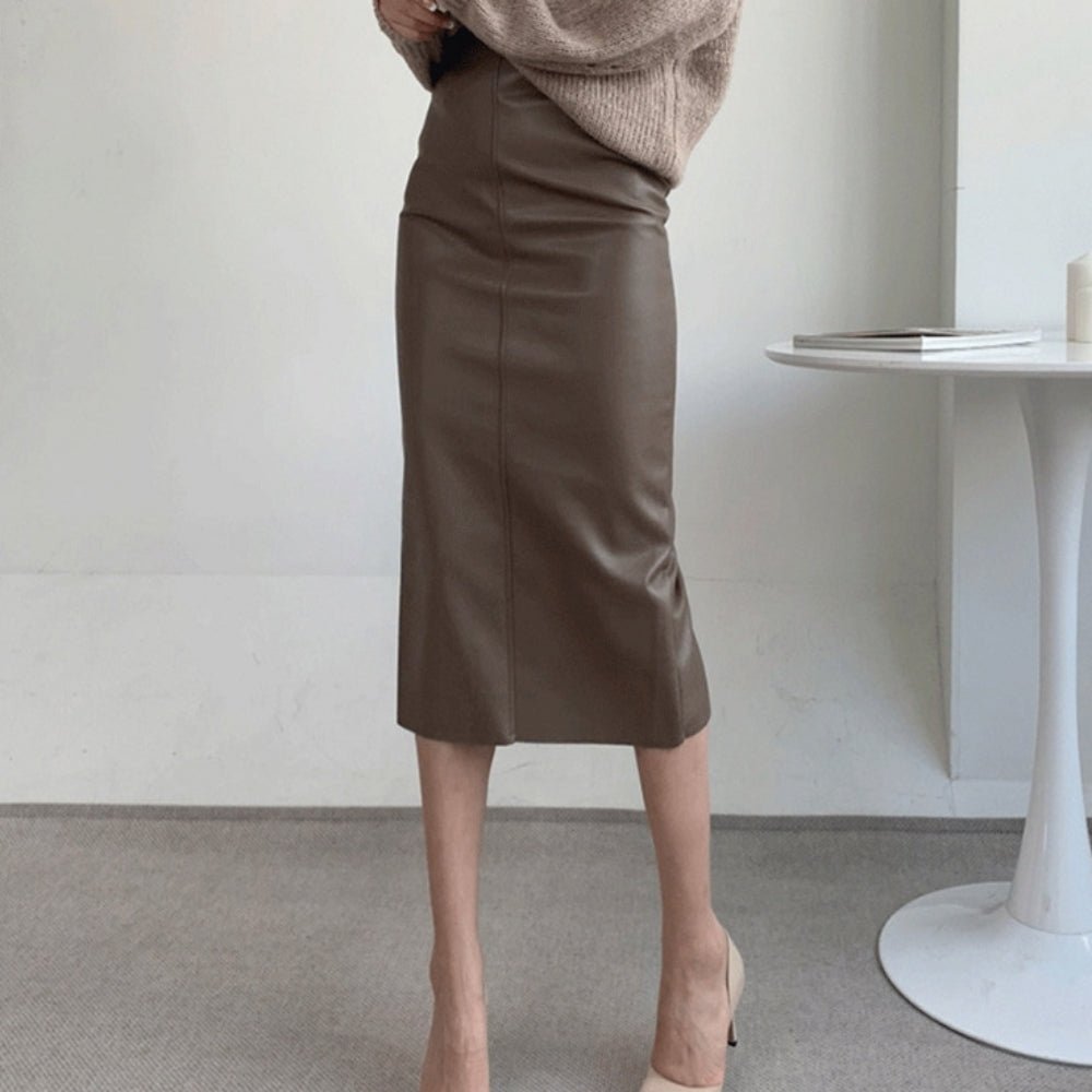 レザータイトスカート｜オフィスカジュアル レディース 通販【ミレジェネ】