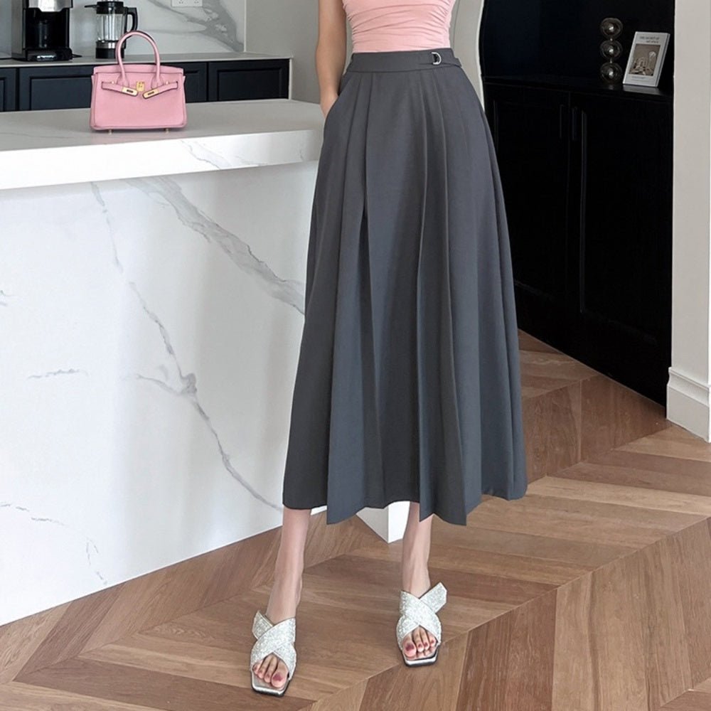 KAREN MILLEN* ベルトウエスト フローラルプリーツスカート KAREN MILLEN】ベルト付き プリーツ ミディスカート(送料込み)
