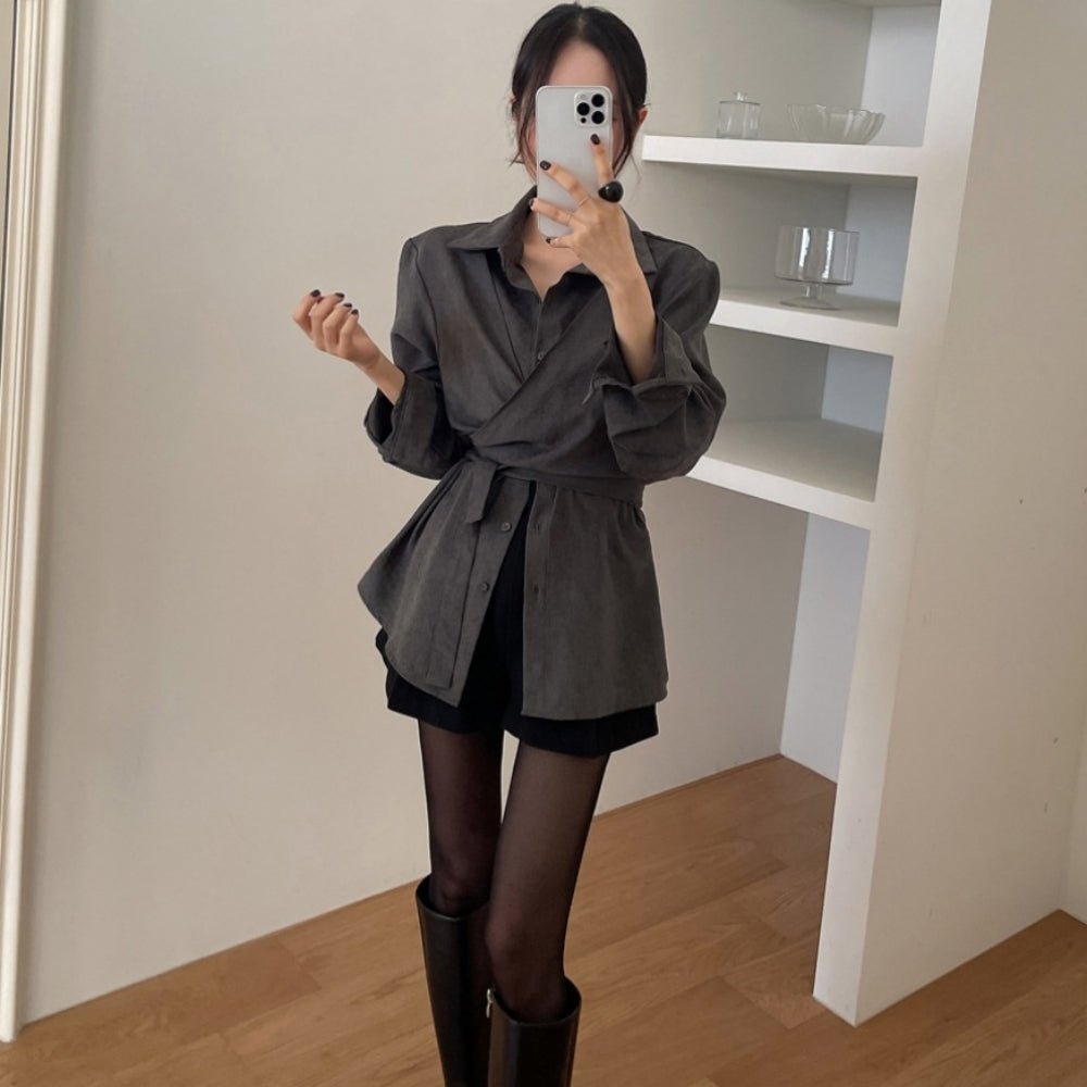 クロスストラップ付シャツ｜オフィスカジュアル レディース 通販【ミレジェネ】