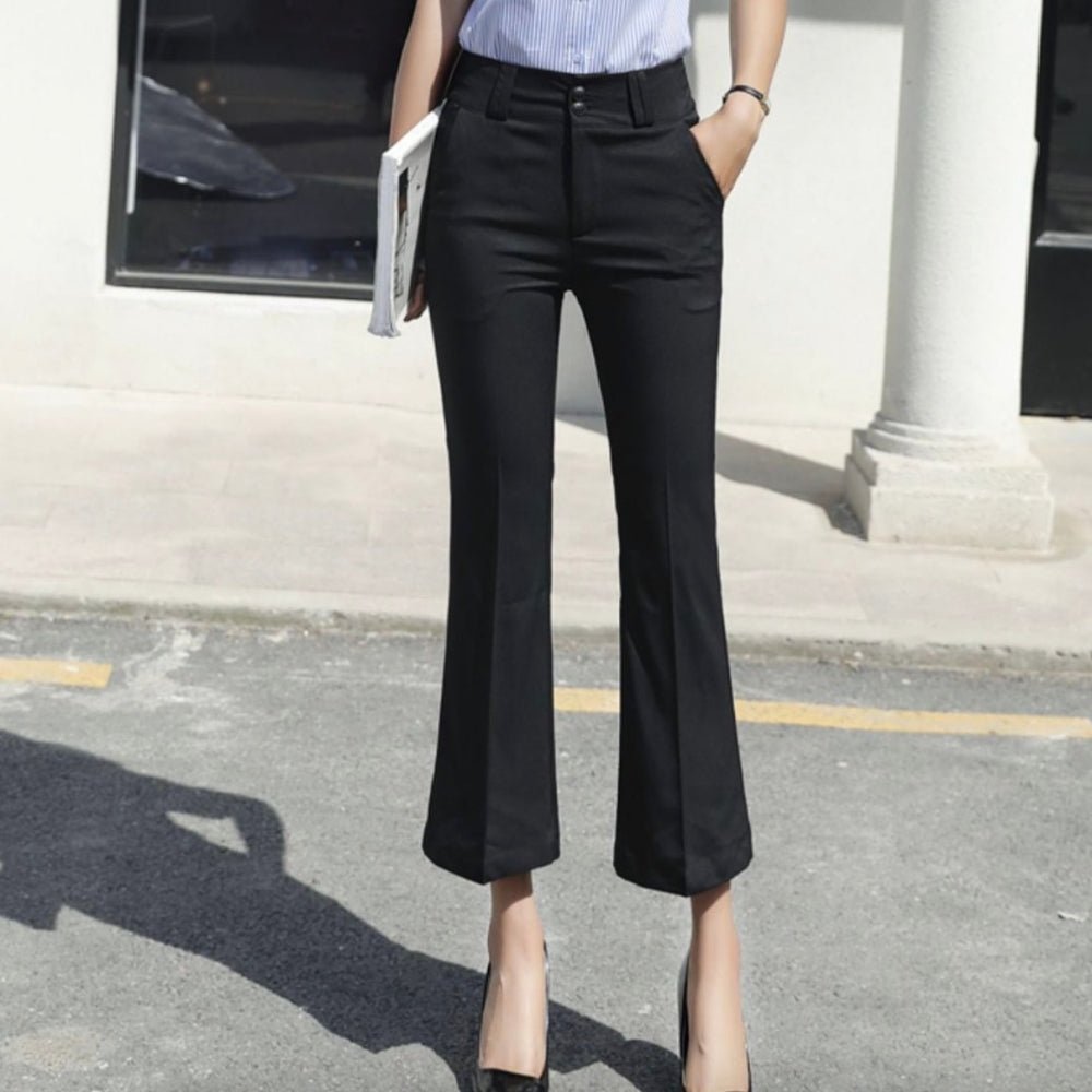 センタープレスクロップドフレアパンツ｜オフィスカジュアル レディース 通販【ミレジェネ】