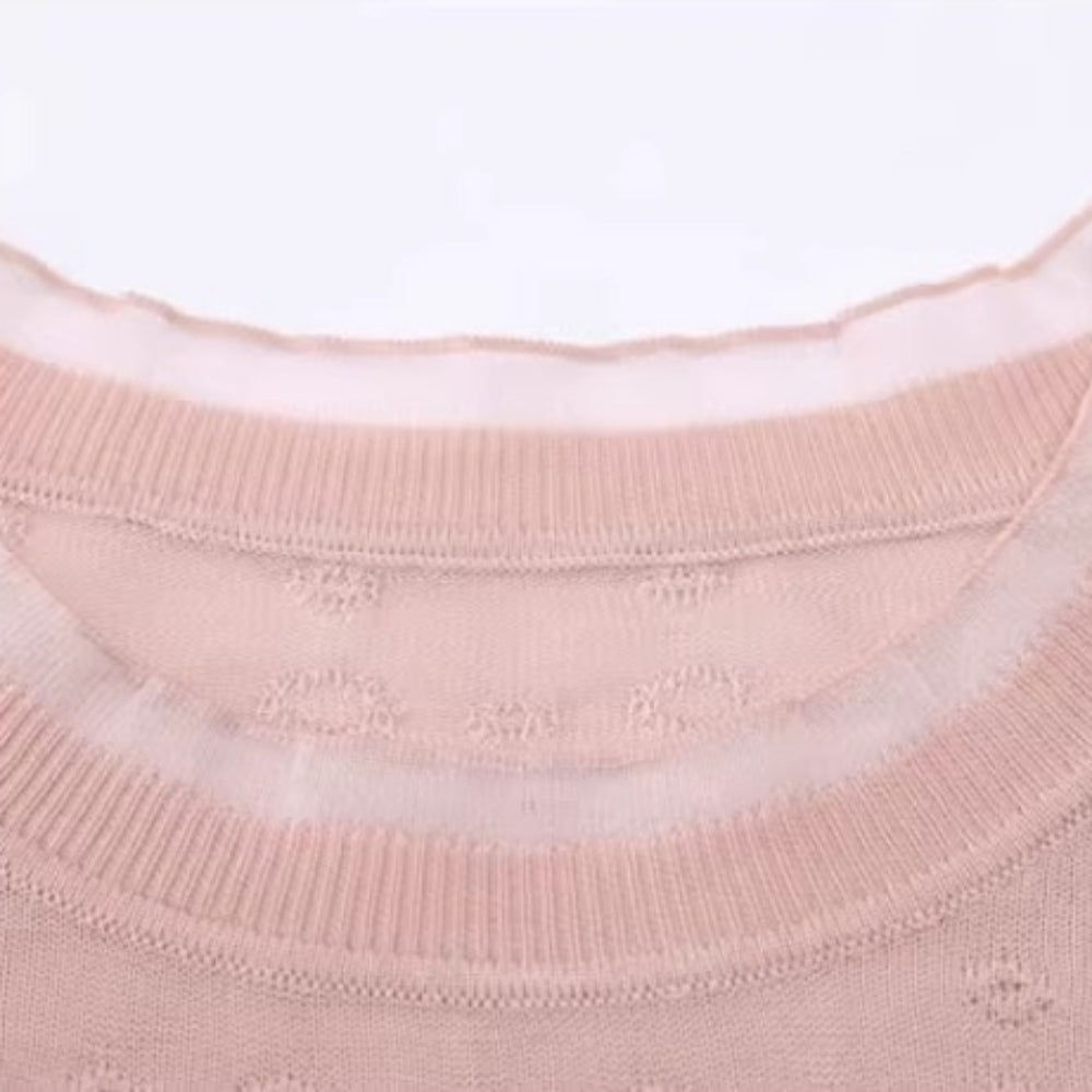 フチフリルドビー織ニット｜オフィスカジュアル レディース 通販【ミレジェネ】