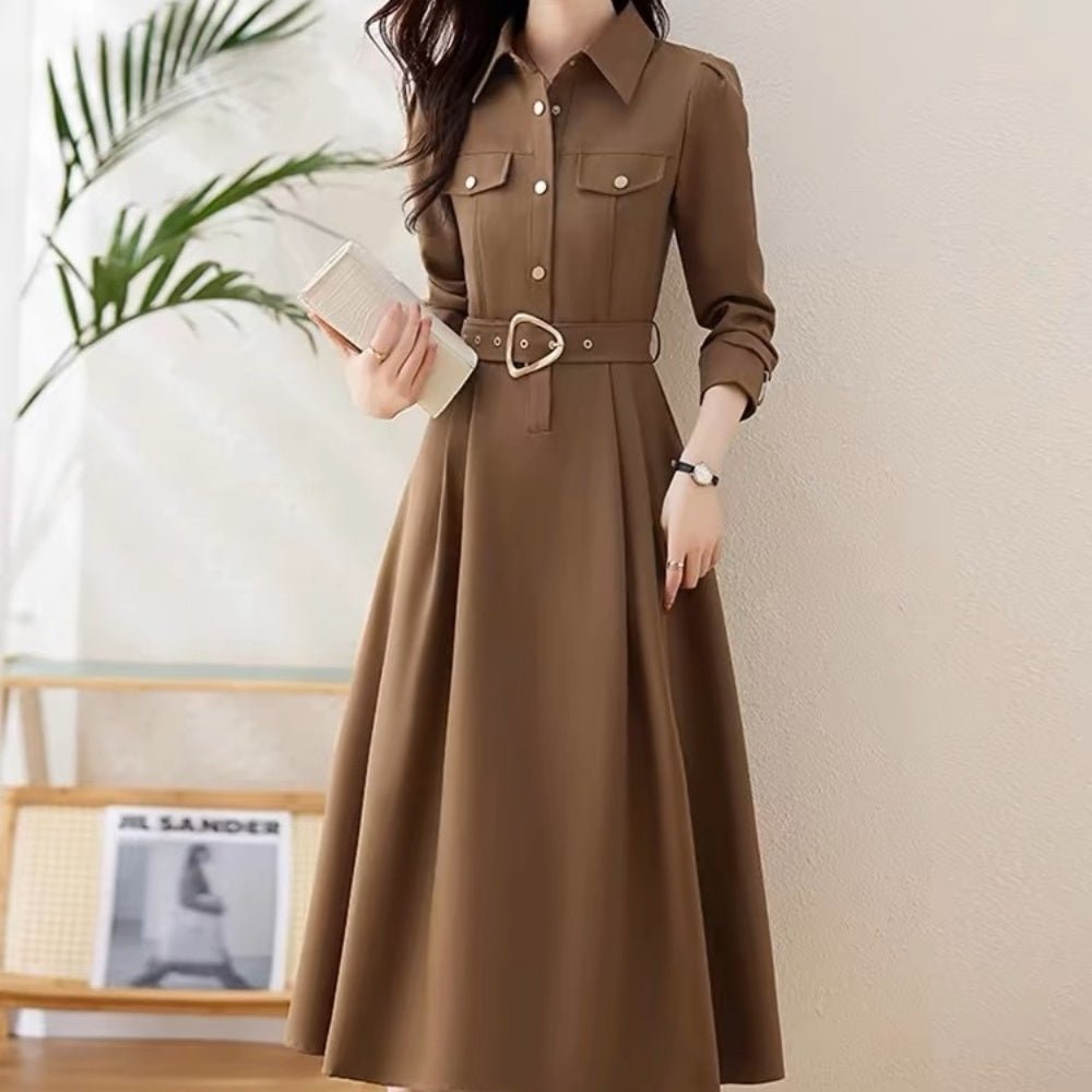 ミモレ丈シャツワンピース｜オフィスカジュアル レディース 通販【ミレジェネ】