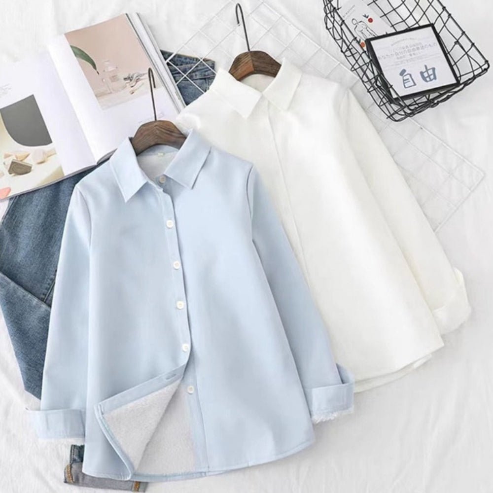 裏起毛レギュラーカラーシャツ｜オフィスカジュアル レディース 通販【ミレジェネ】