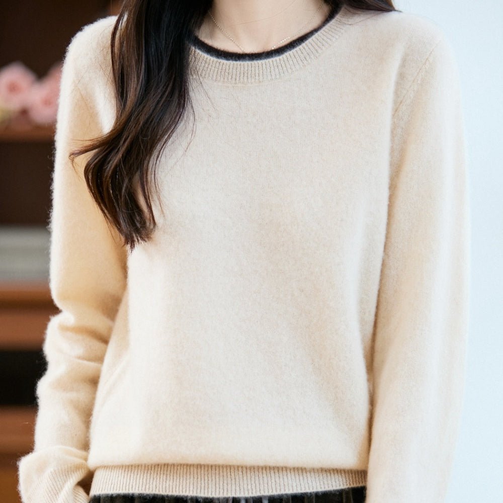 首元バイカラーニット｜オフィスカジュアル レディース 通販【ミレジェネ】