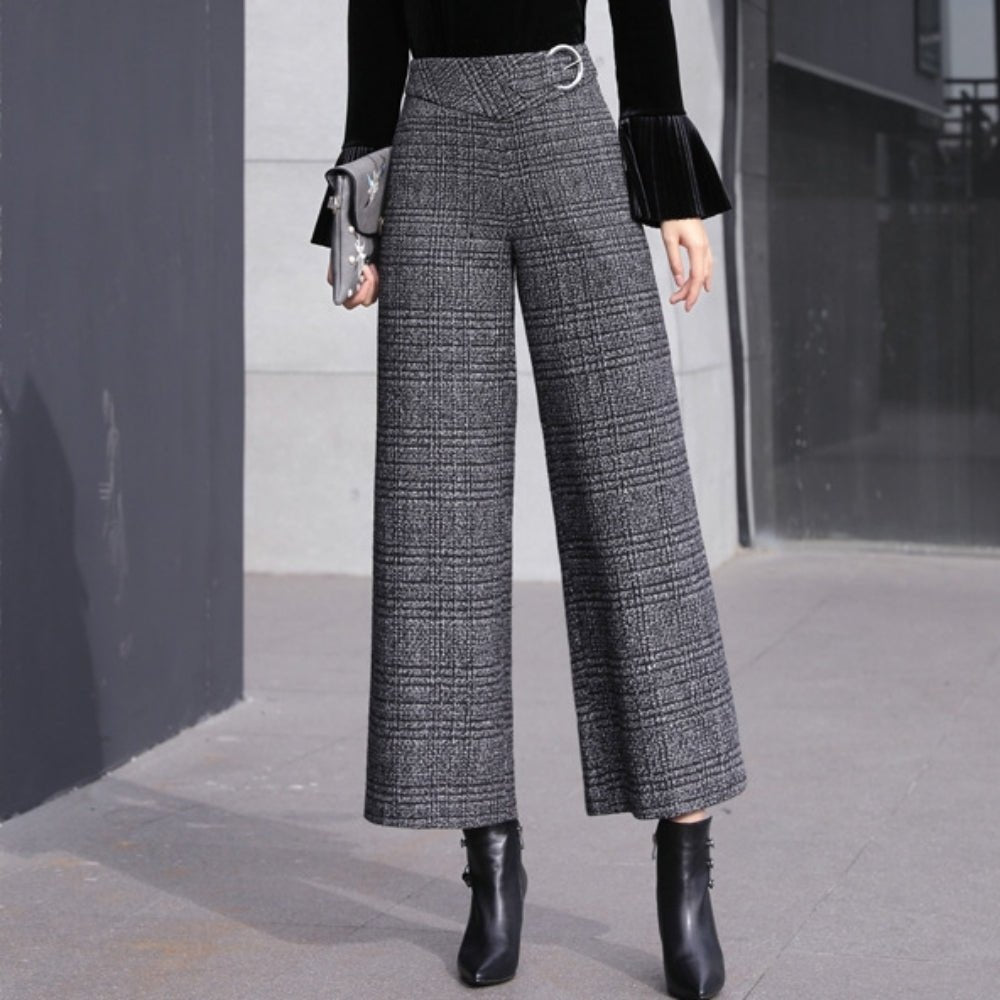 チェック柄ハイウエストパンツ｜オフィスカジュアル レディース 通販【ミレジェネ】