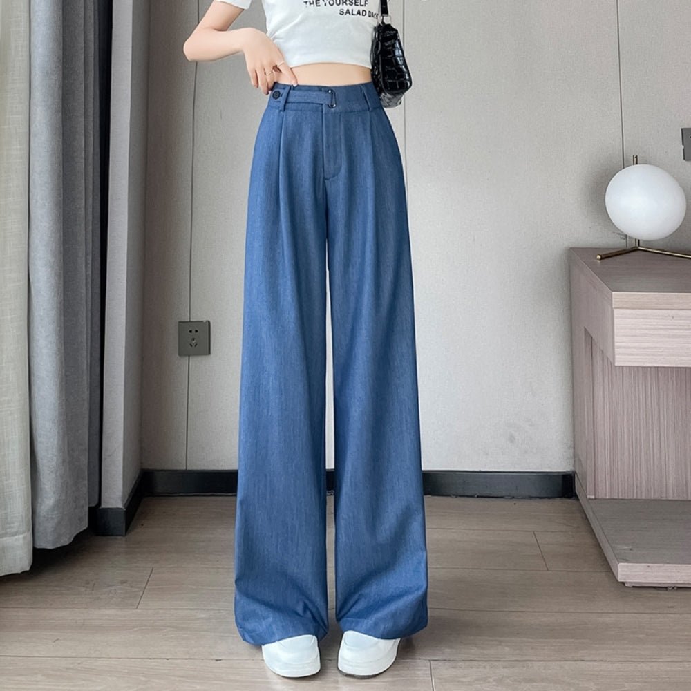 テンセルデニムストレートパンツ｜オフィスカジュアル レディース 通販【ミレジェネ】