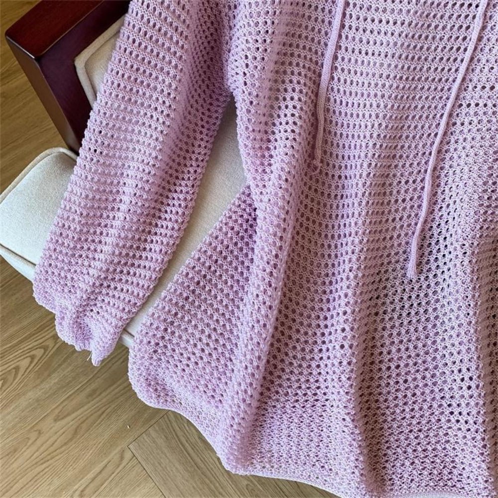 【着痩せ/通勤】ナローリボン付きメッシュニットトップス[ミレジェネ]｜オフィスカジュアル レディース 通販【ミレジェネ】