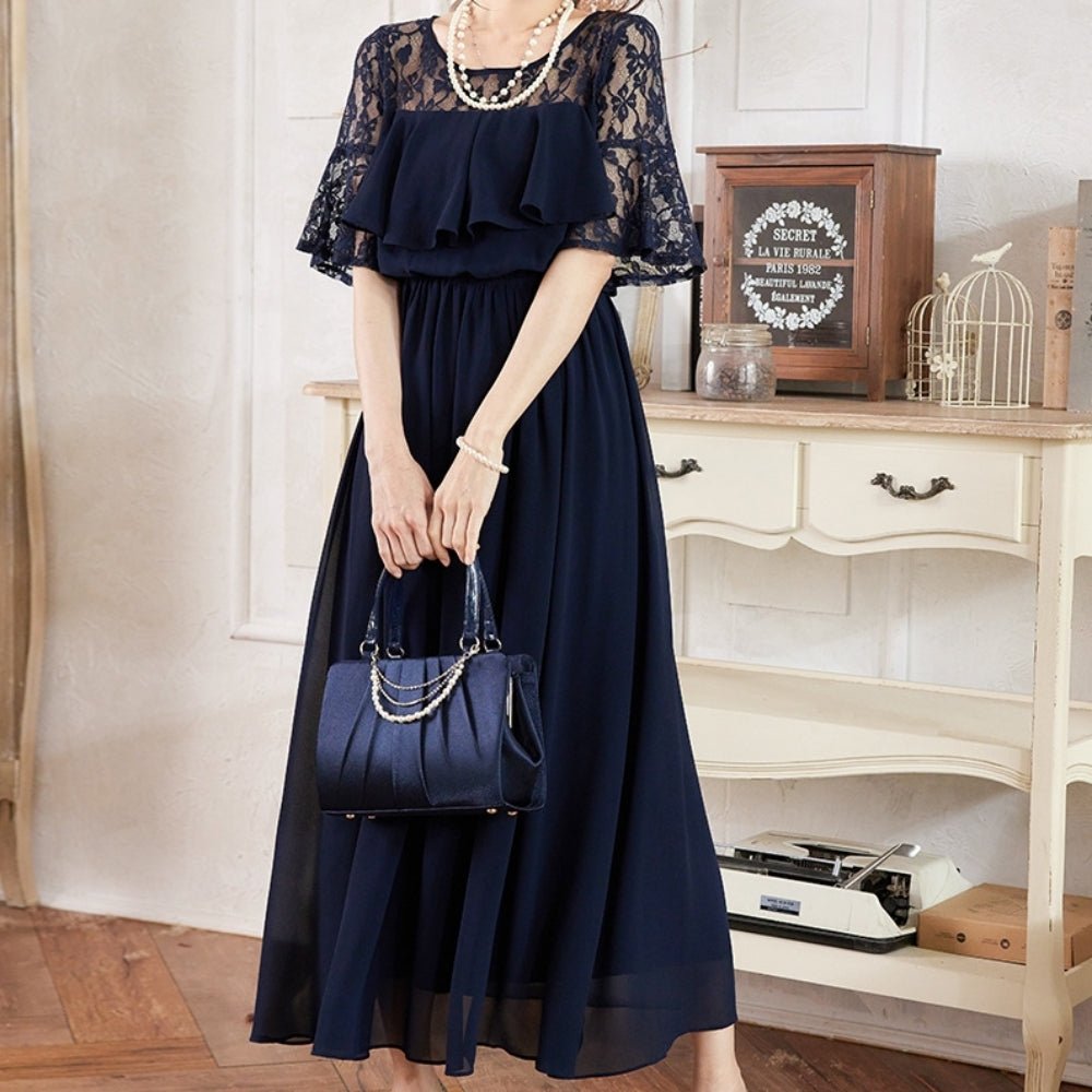 レース切り替えワンピース｜オフィスカジュアル レディース 通販【ミレジェネ】