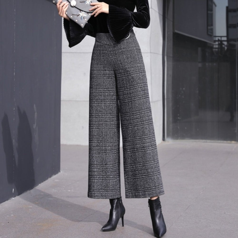 チェック柄ハイウエストパンツ｜オフィスカジュアル レディース 通販【ミレジェネ】