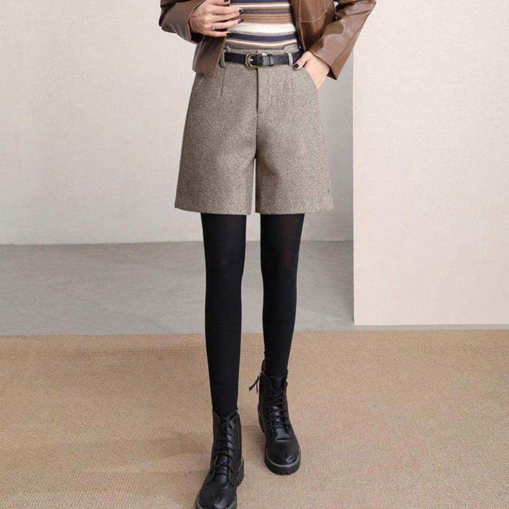 ヘリンボーンハイウエストショートパンツ｜オフィスカジュアル レディース 通販【ミレジェネ】