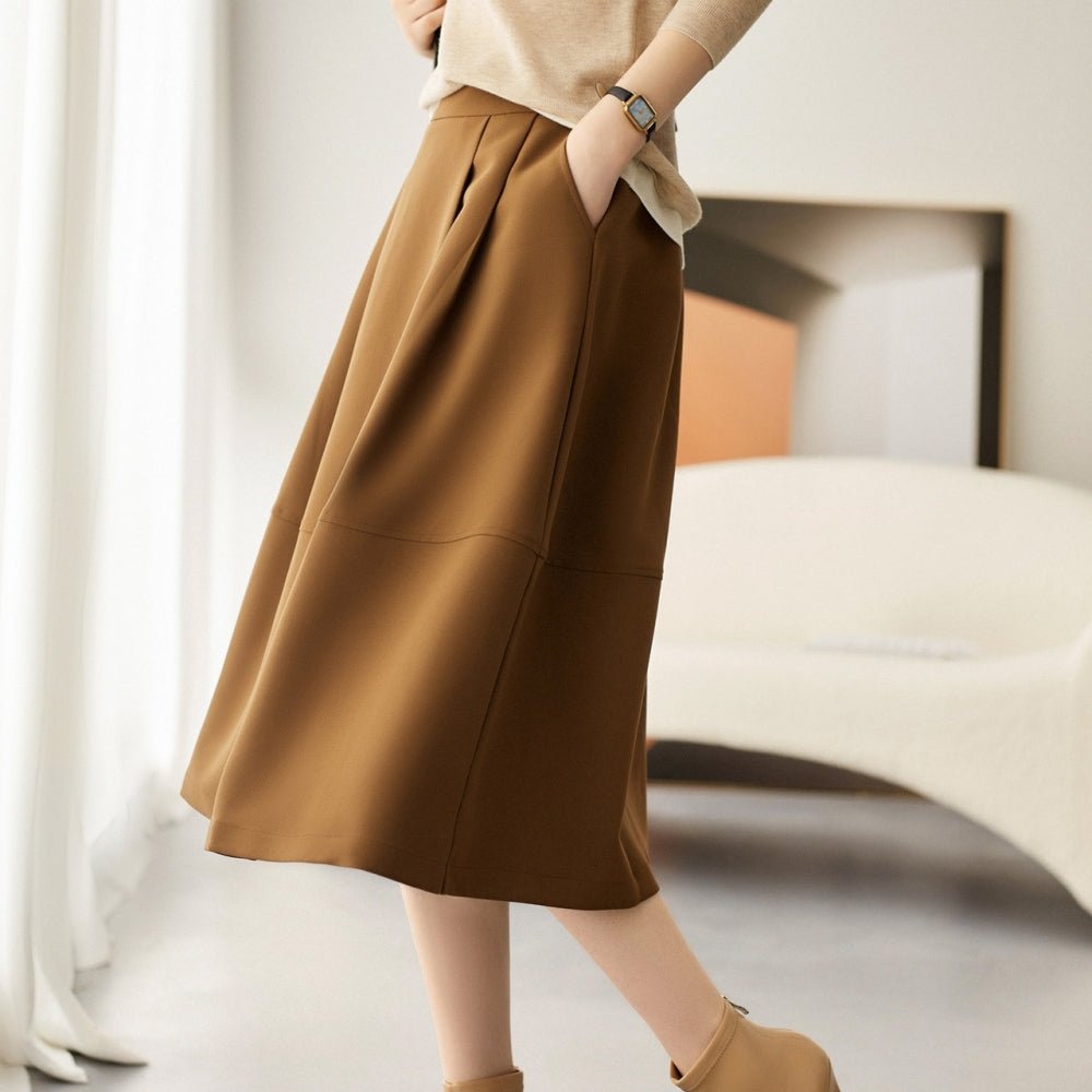 ミモレ丈ゴムウエストフレアスカート｜オフィスカジュアル レディース 通販【ミレジェネ】