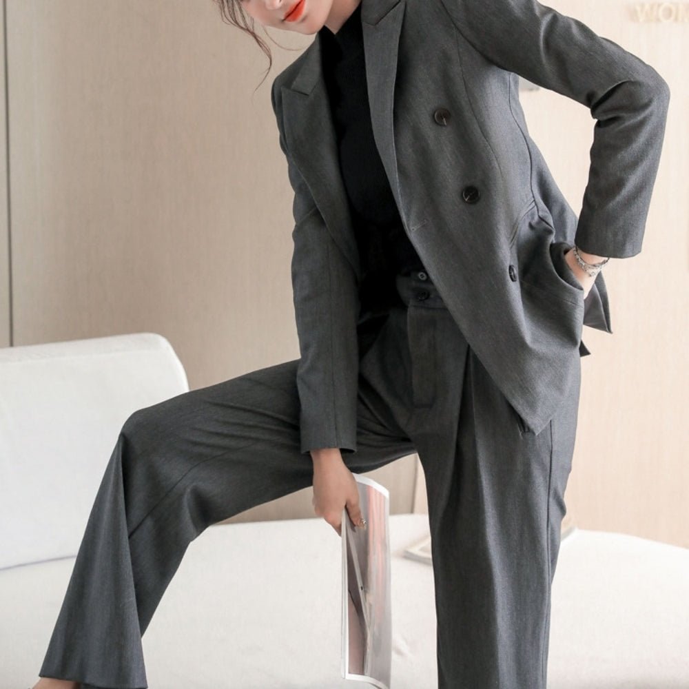 ハイウエストワイドパンツ・ダブルジャケットセットアップ｜オフィスカジュアル レディース 通販【ミレジェネ】