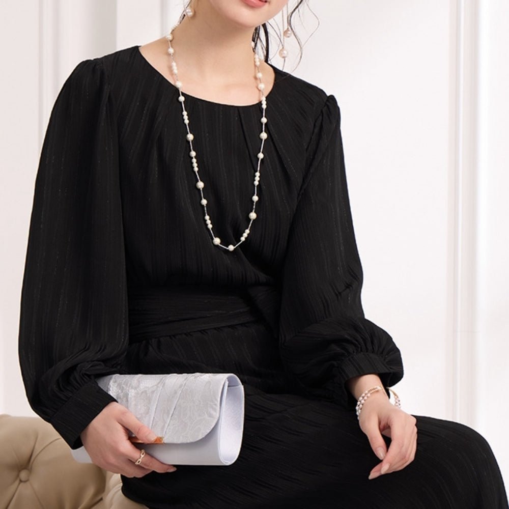 パフスリーブエレガントワンピース｜オフィスカジュアル レディース 通販【ミレジェネ】