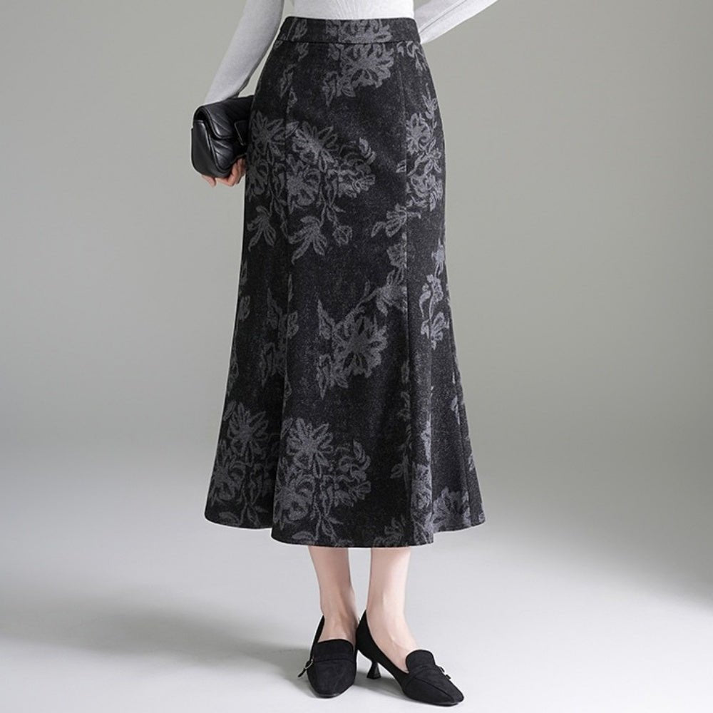 フラワープリントマーメイドスカート｜オフィスカジュアル レディース 通販【ミレジェネ】