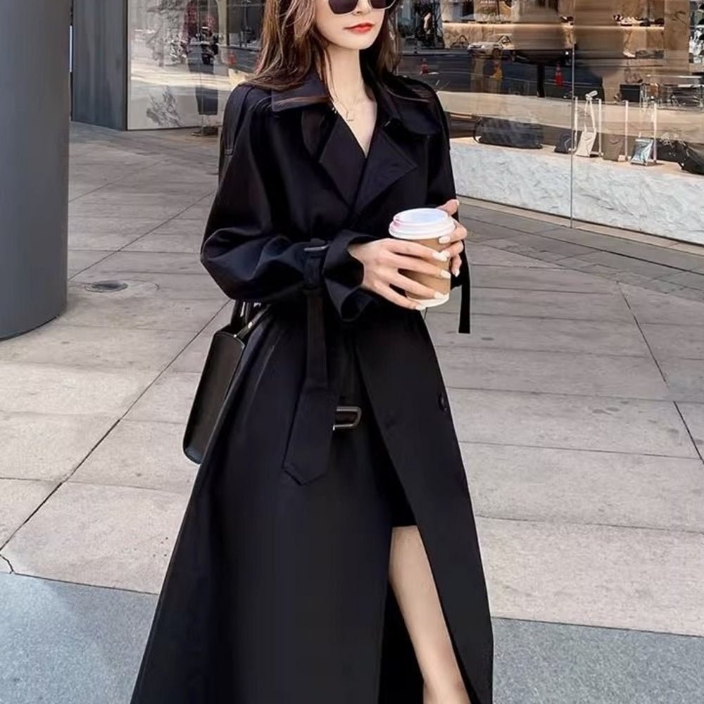 AREN MILLEN トレンチ コート ブラック フレア ロング レザー ロングトレンチコート｜オフィスカジュアル レディース 通販