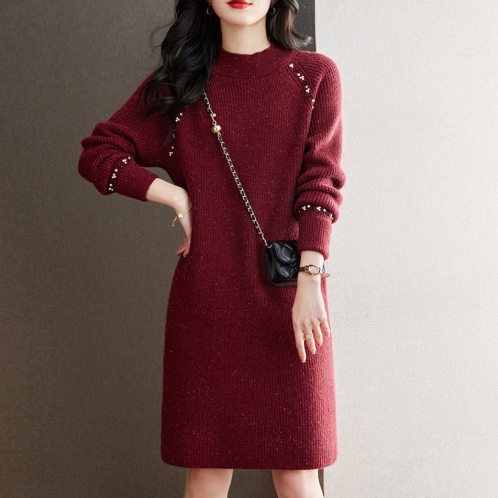 装飾付ニットワンピース｜オフィスカジュアル レディース 通販【ミレジェネ】