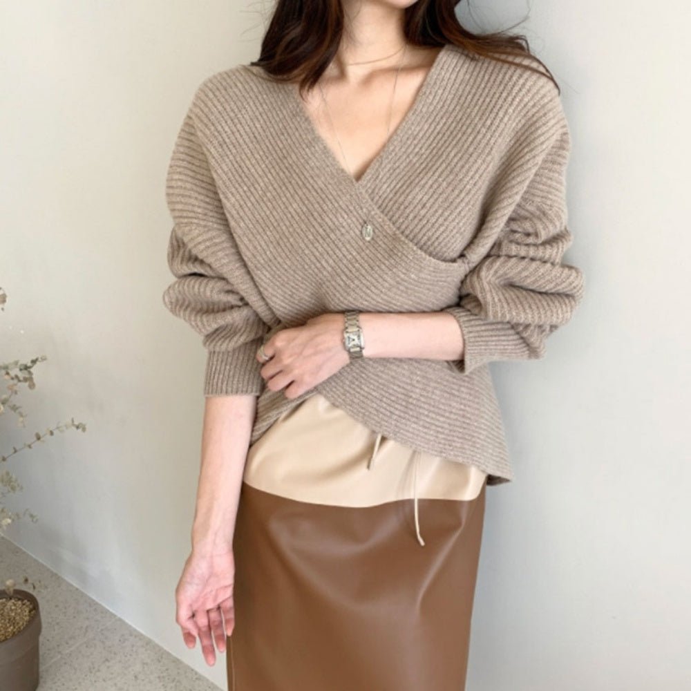 カシュクールリブニット｜オフィスカジュアル レディース 通販【ミレジェネ】