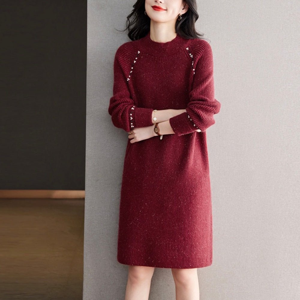 装飾付ニットワンピース｜オフィスカジュアル レディース 通販【ミレジェネ】