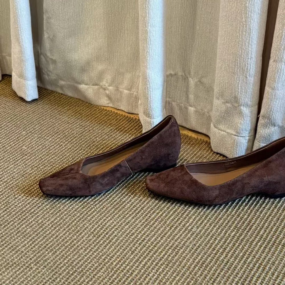 スクエアトゥスエード調パンプス｜オフィスカジュアル レディース 通販【ミレジェネ】