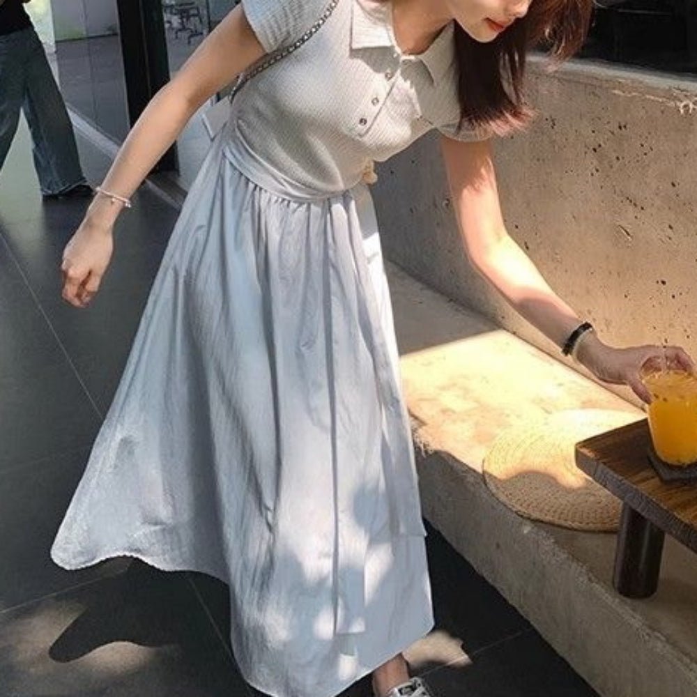 ポロドッキング半袖ワンピース｜オフィスカジュアル レディース 通販【ミレジェネ】