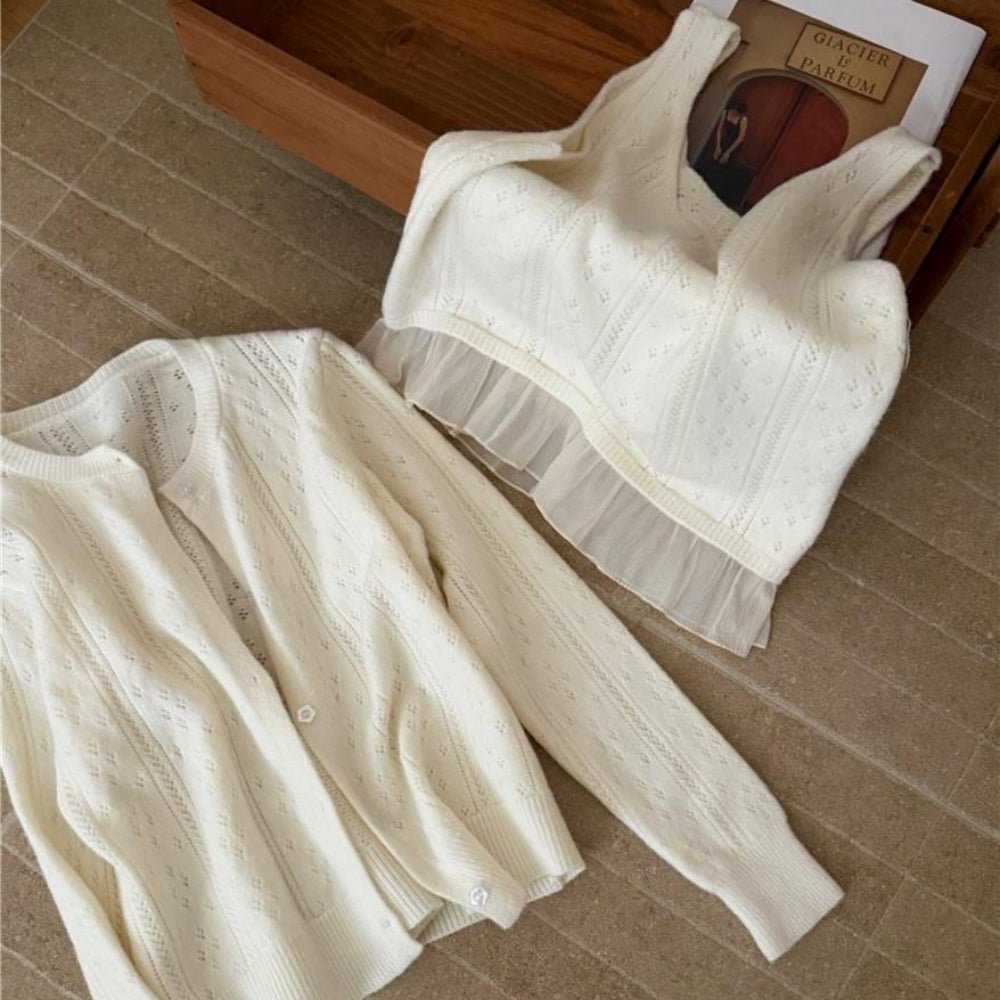 シアーフリルヘムニットアンサンブル｜オフィスカジュアル レディース 通販【ミレジェネ】