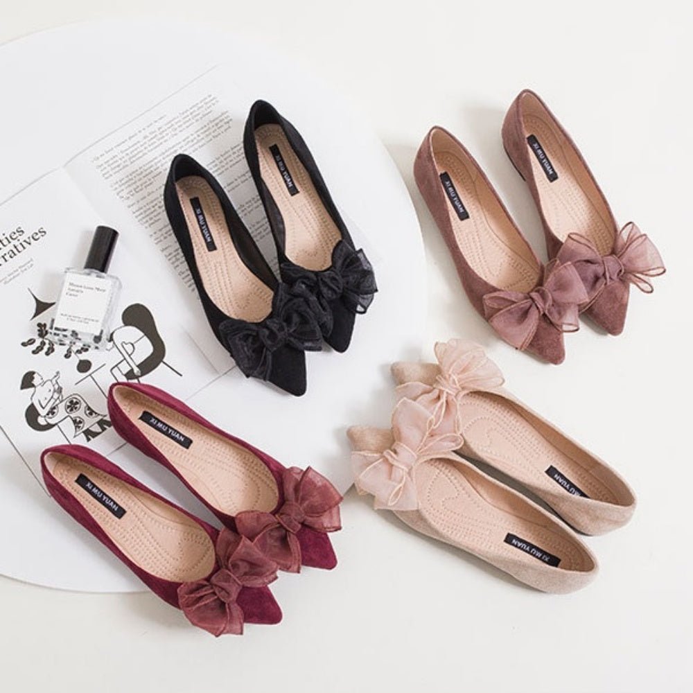 オーガンジーリボンフラットパンプス｜オフィスカジュアル レディース 通販【ミレジェネ】