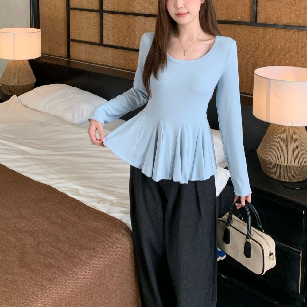 ペプラムリブカットソートップス｜オフィスカジュアル レディース 通販【ミレジェネ】