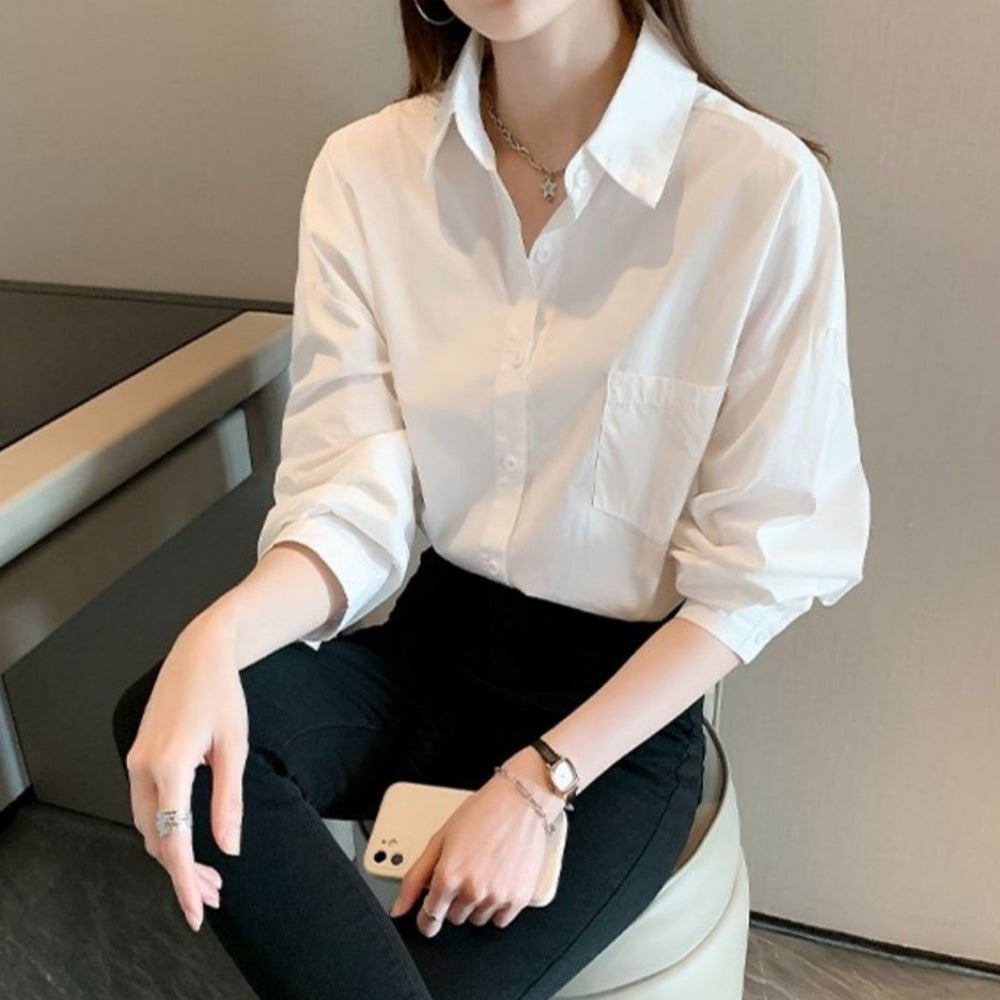 レギュラーカラーコットンシャツ｜オフィスカジュアル レディース 通販【ミレジェネ】