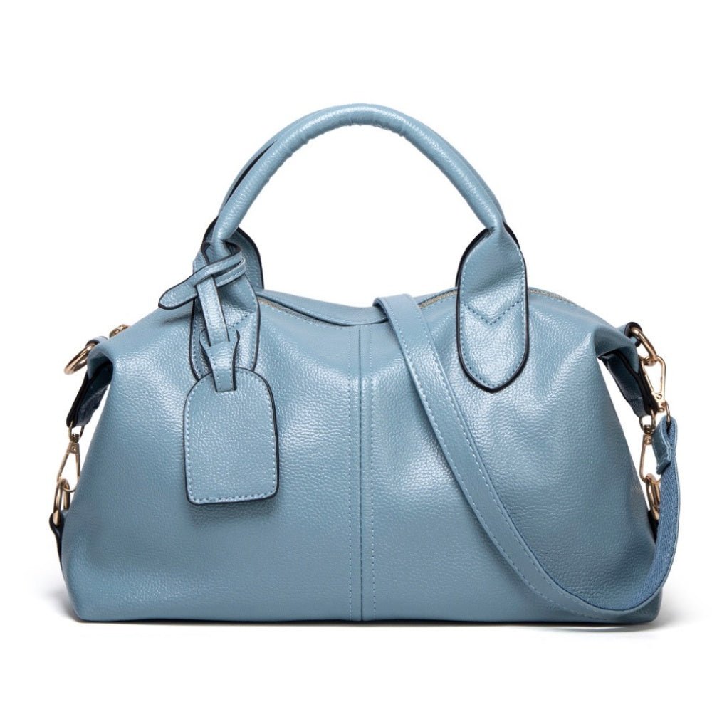 合皮大容量シンプル肩掛けボストンバッグ｜オフィスカジュアル