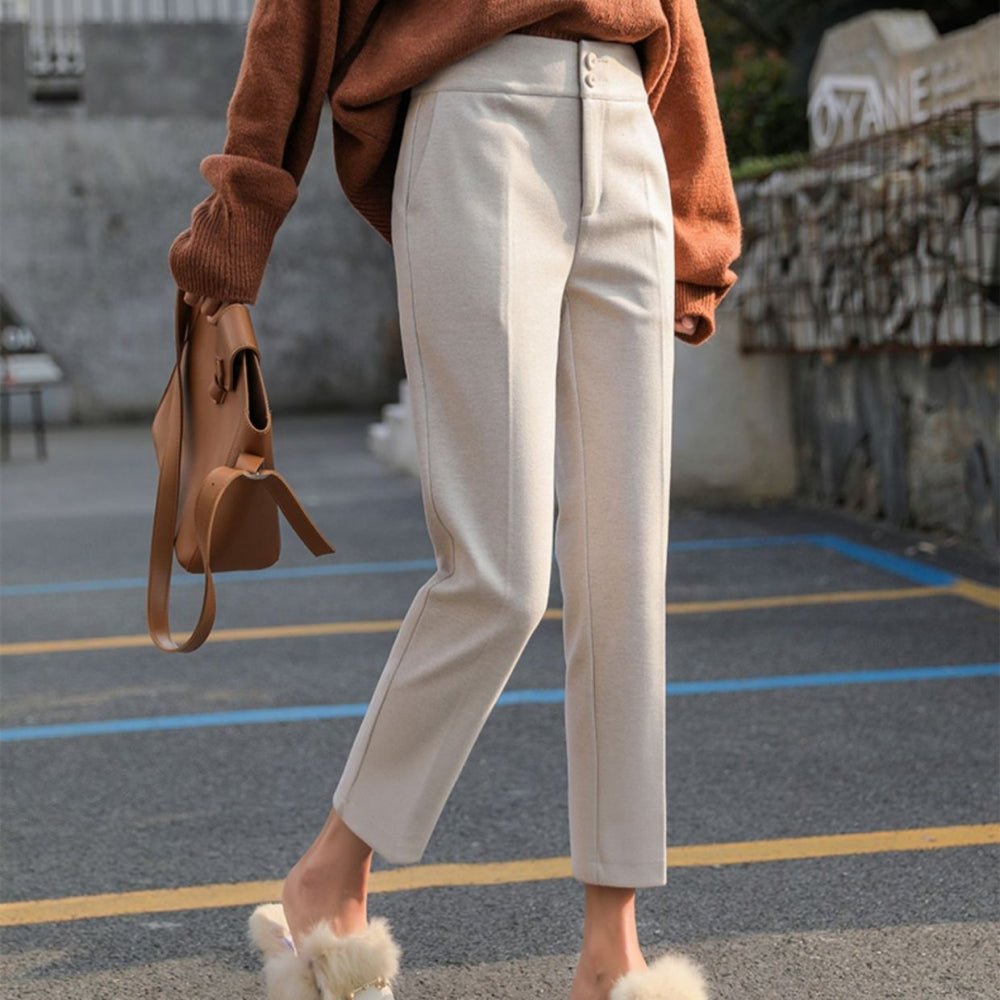 ウール地クロップドパンツ｜オフィスカジュアル レディース 通販【ミレジェネ】