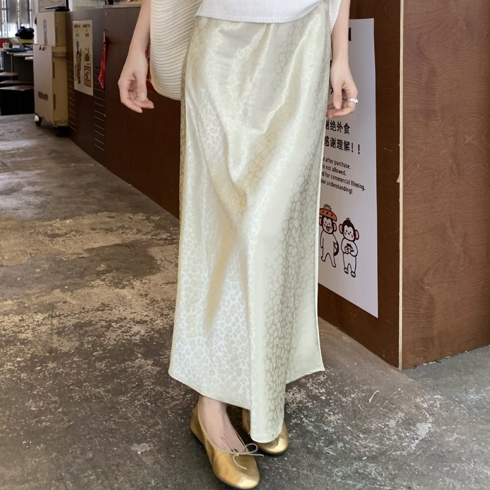 レオパ柄サテンマーメイドスカート｜オフィスカジュアル レディース 通販【ミレジェネ】