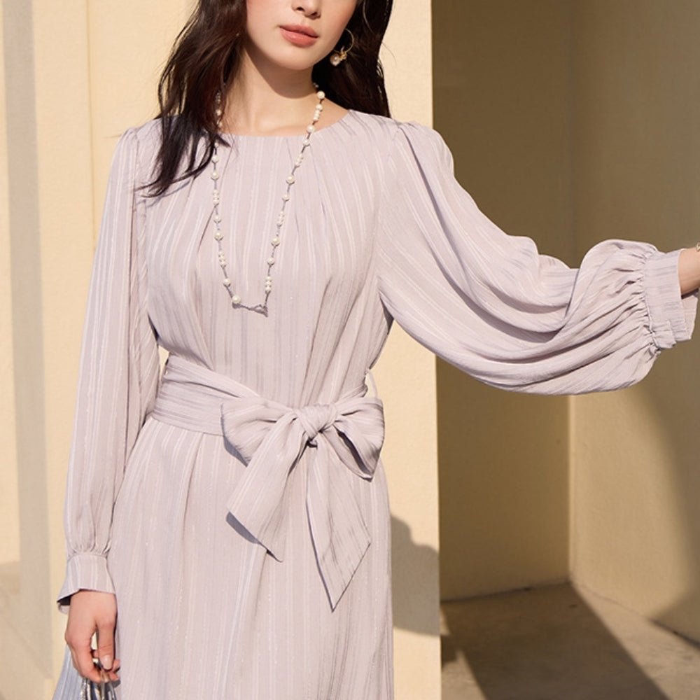 パフスリーブエレガントワンピース｜オフィスカジュアル レディース 通販【ミレジェネ】