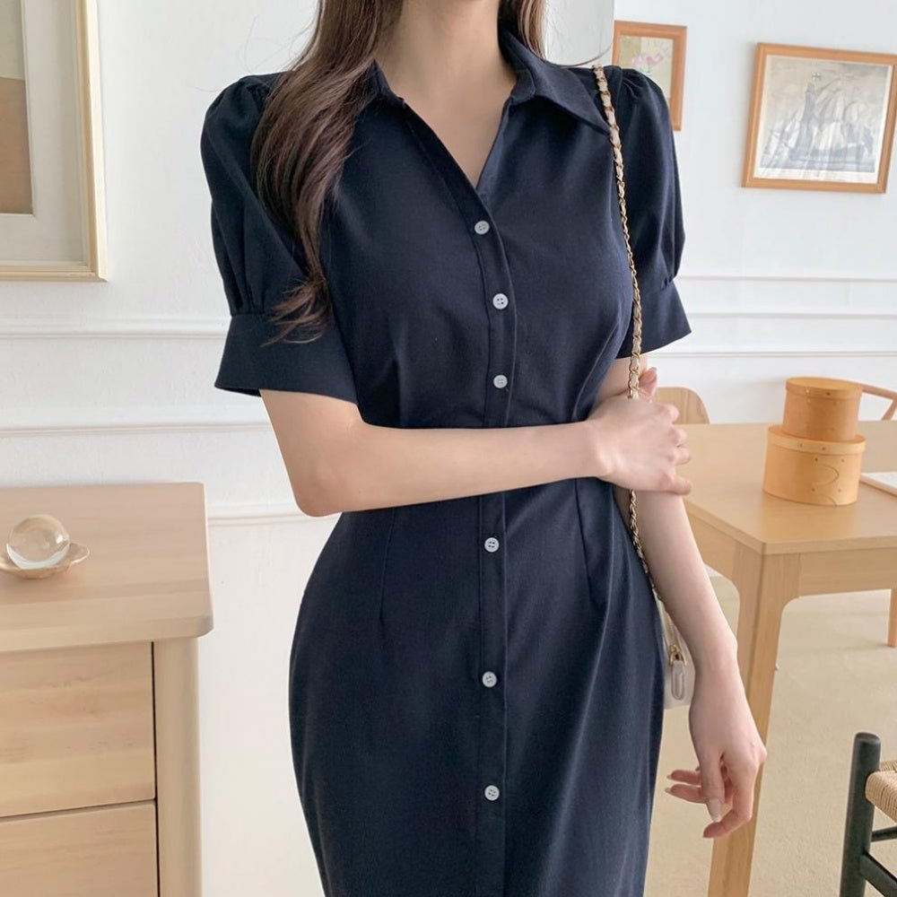 ウエスト切り替えマーメイドラインワンピース｜オフィスカジュアル