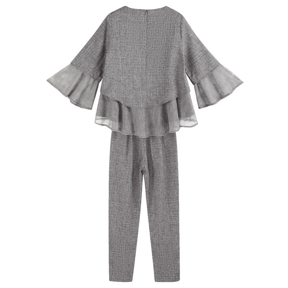 ペプラムオーガンジーセットアップ｜オフィスカジュアル レディース 通販【ミレジェネ】