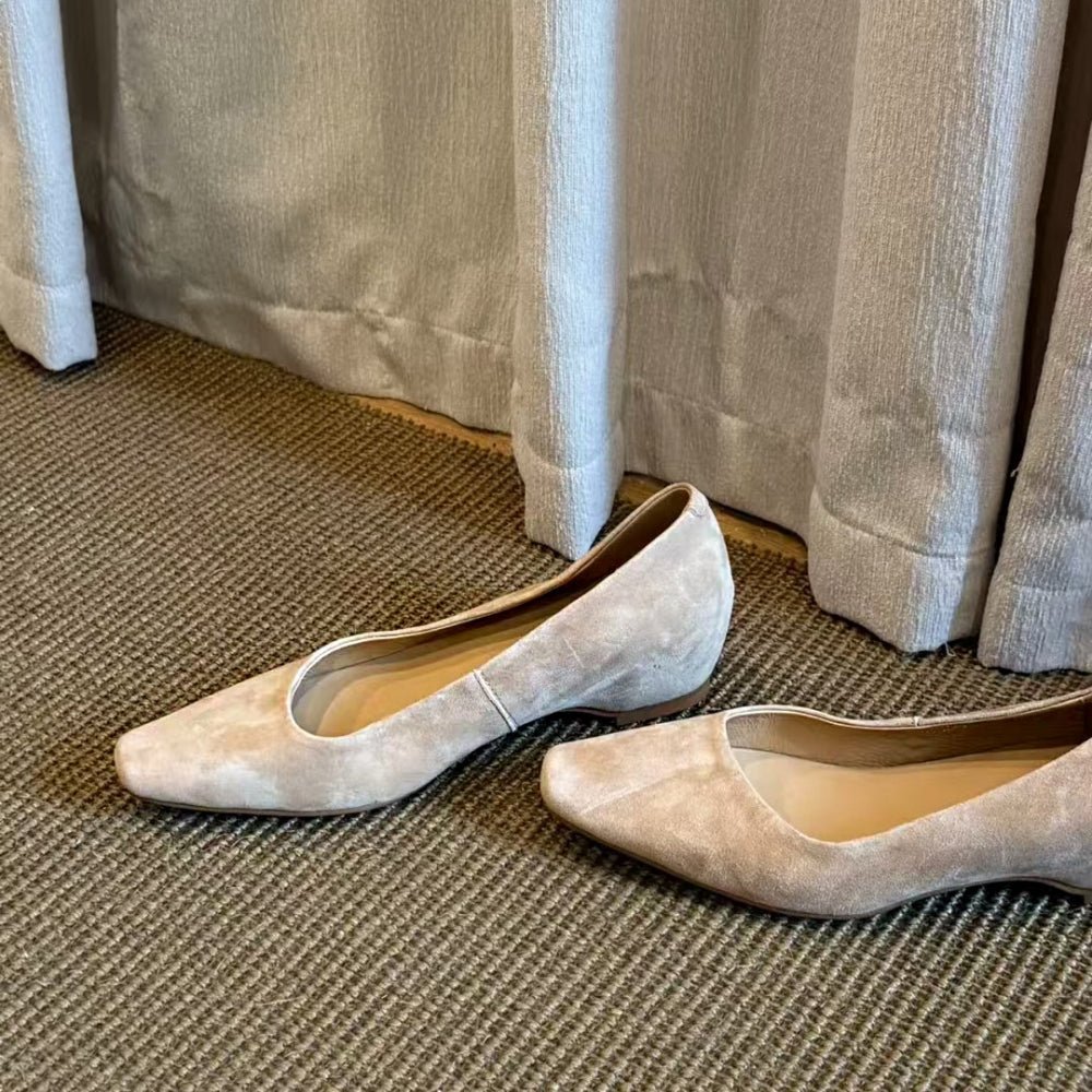 スクエアトゥスエード調パンプス｜オフィスカジュアル レディース 通販【ミレジェネ】