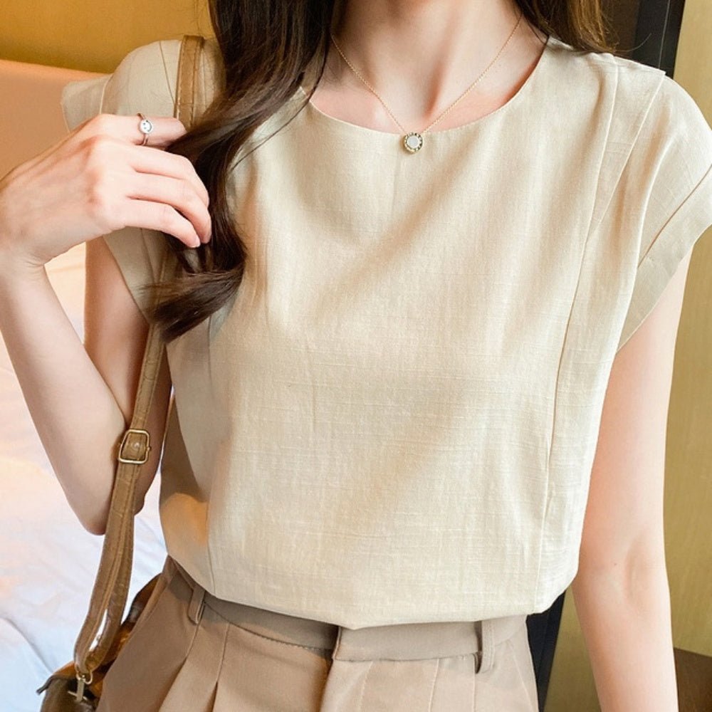 タック入り半袖トップス｜オフィスカジュアル レディース 通販【ミレジェネ】
