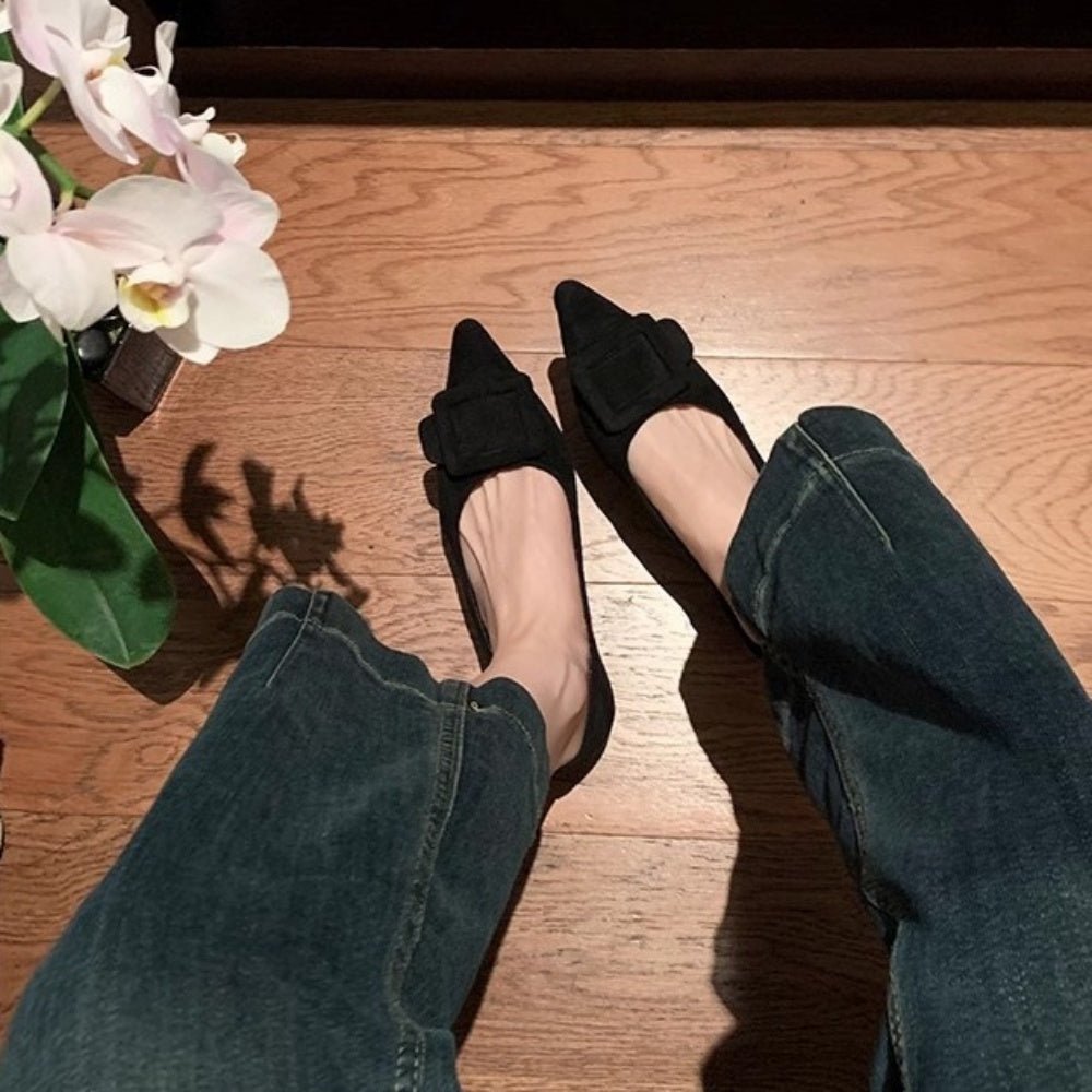 ヒョウ柄スクエアバックルパンプス｜オフィスカジュアル レディース 通販【ミレジェネ】