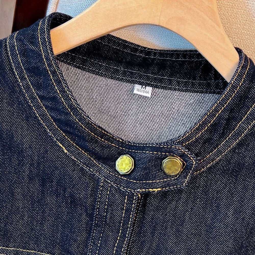 ノーカラーデニムジャケット｜オフィスカジュアル レディース 通販【ミレジェネ】