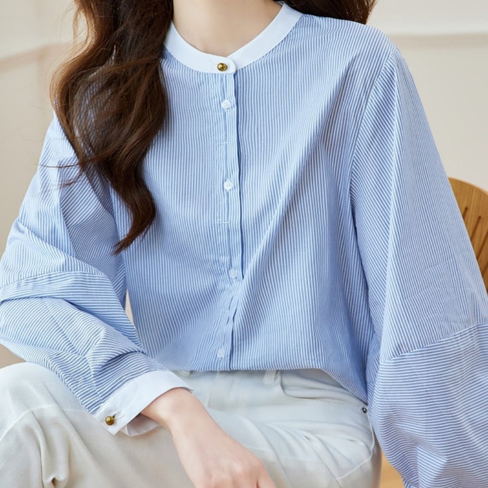 ラウンドネックゆったりシャツ｜オフィスカジュアル レディース 通販【ミレジェネ】