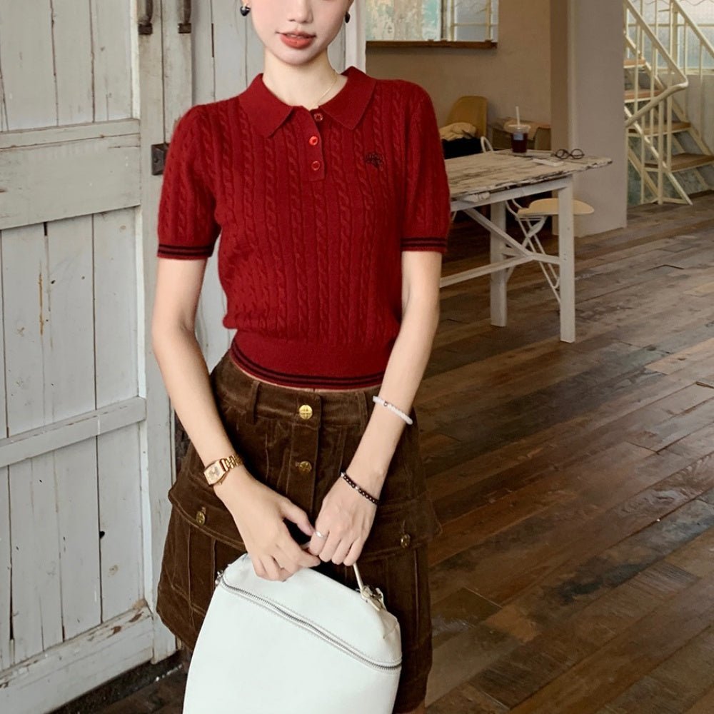 ケーブルニットポロ｜オフィスカジュアル レディース 通販【ミレジェネ】