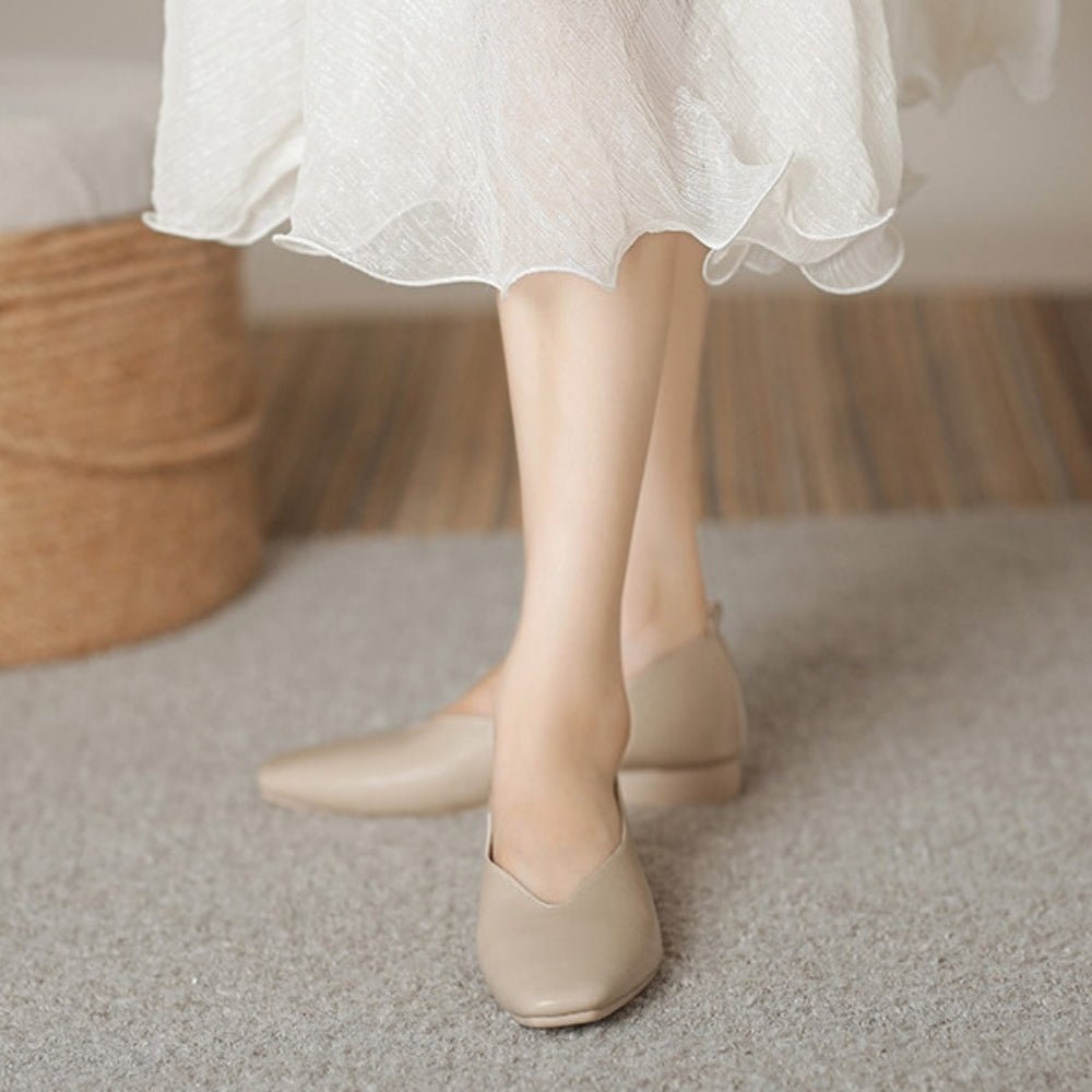 スクエアトゥフラットパンプス｜オフィスカジュアル レディース 通販【ミレジェネ】