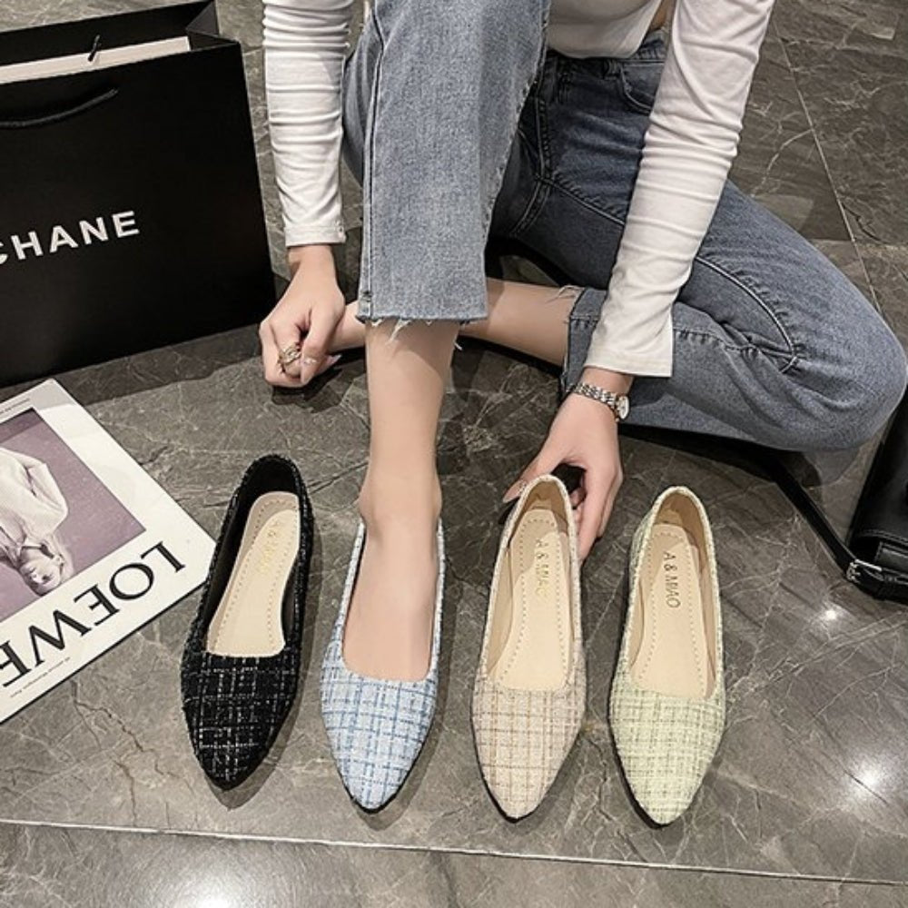 シンプルツイードフラットパンプス｜オフィスカジュアル レディース 通販【ミレジェネ】