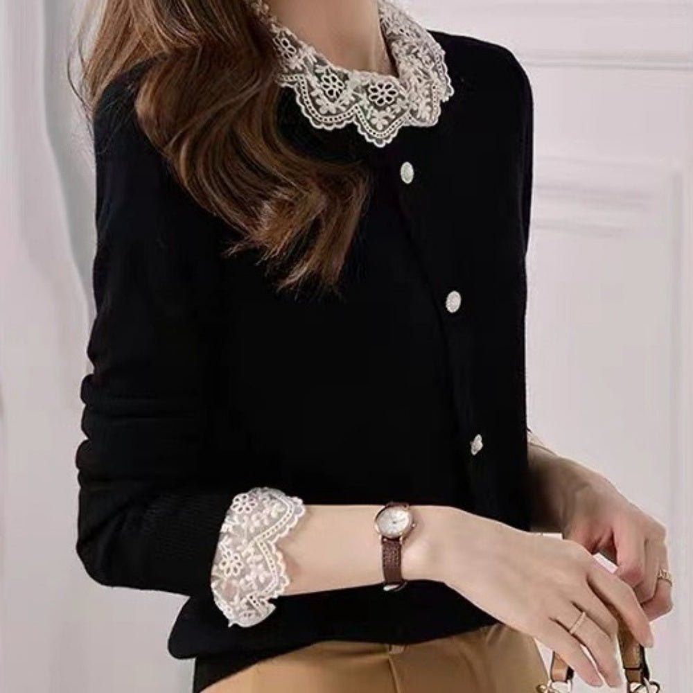 レース襟クラシカルニット｜オフィスカジュアル レディース 通販【ミレジェネ】