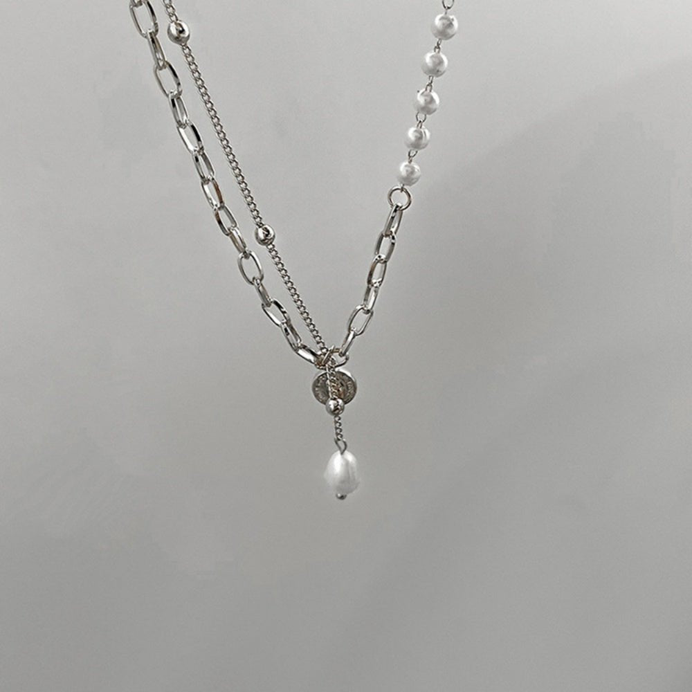 パール×チェーンショートネックレス｜オフィスカジュアル レディース 通販【ミレジェネ】