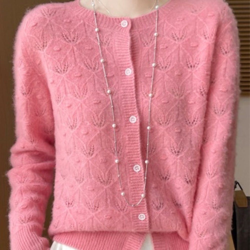 レース調ウールカーディガン｜オフィスカジュアル レディース 通販【ミレジェネ】