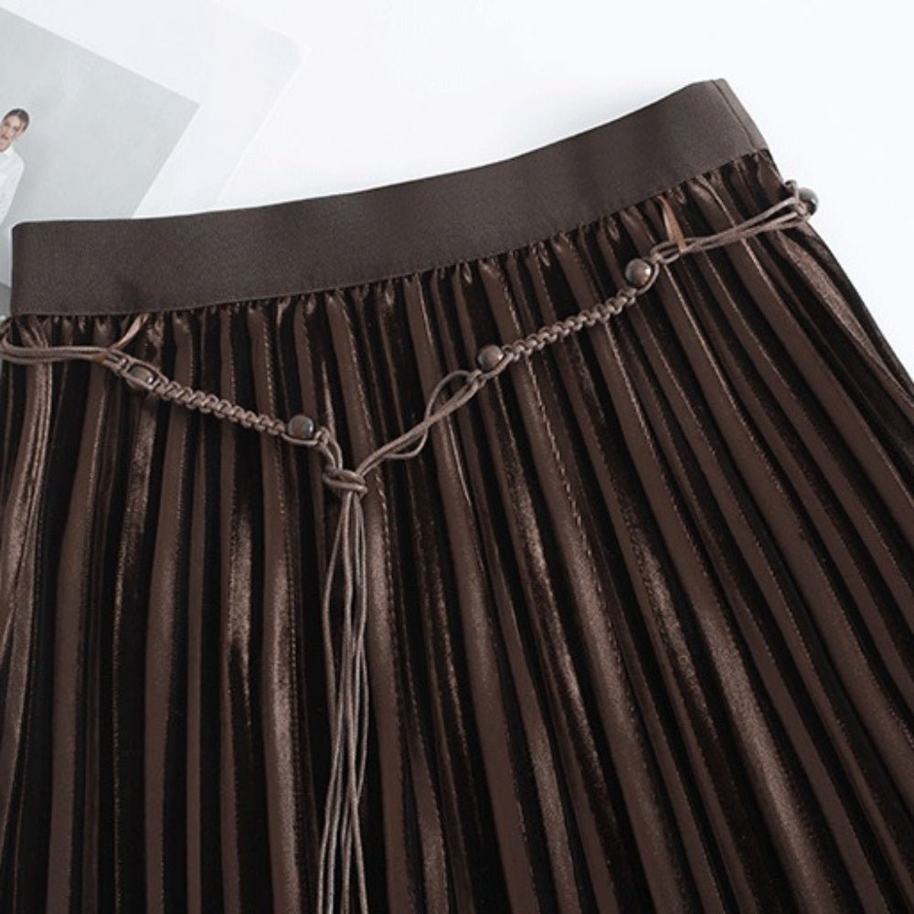 ベルベットプリーツロングスカート｜オフィスカジュアル レディース 通販【ミレジェネ】