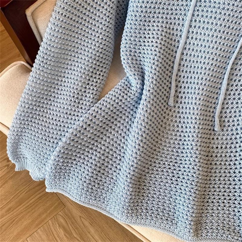 【着痩せ/通勤】ナローリボン付きメッシュニットトップス[ミレジェネ]｜オフィスカジュアル レディース 通販【ミレジェネ】